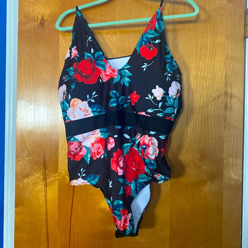 Floral one piece swimsuit